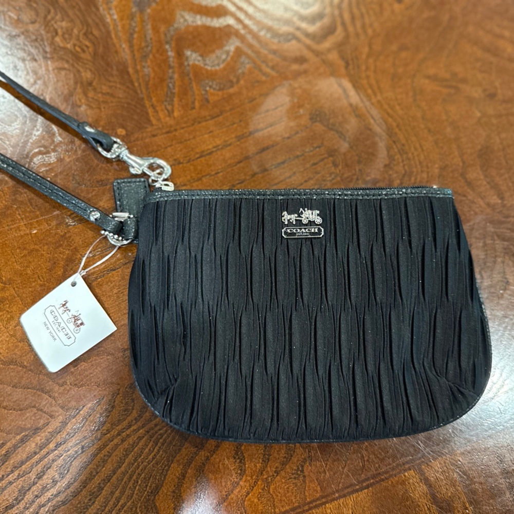 Coach Black Textured Wristlet